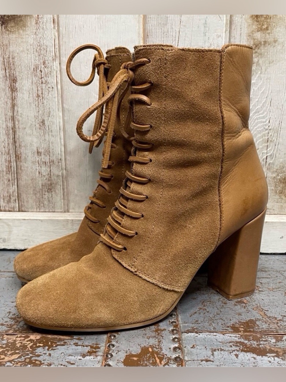 Invito Lace Up Heel Booties